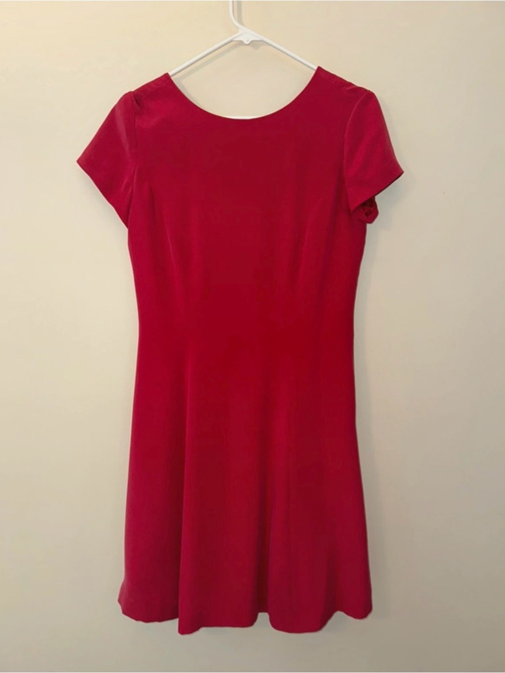 august silk Cherry Red Short-Sleeve A-Line Dress